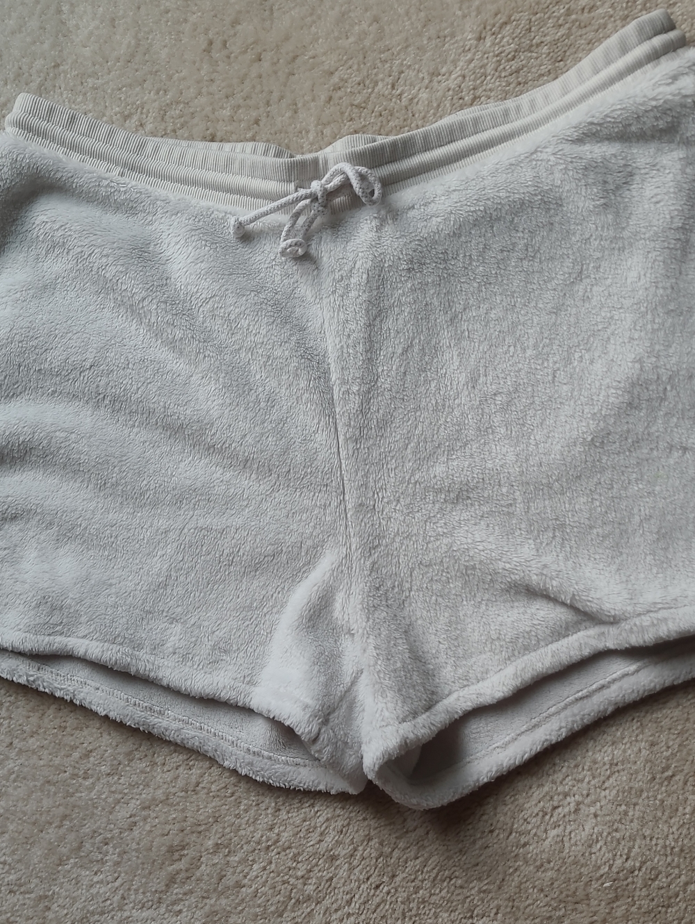 Old Navy Cream Plush Shorts with Drawstring